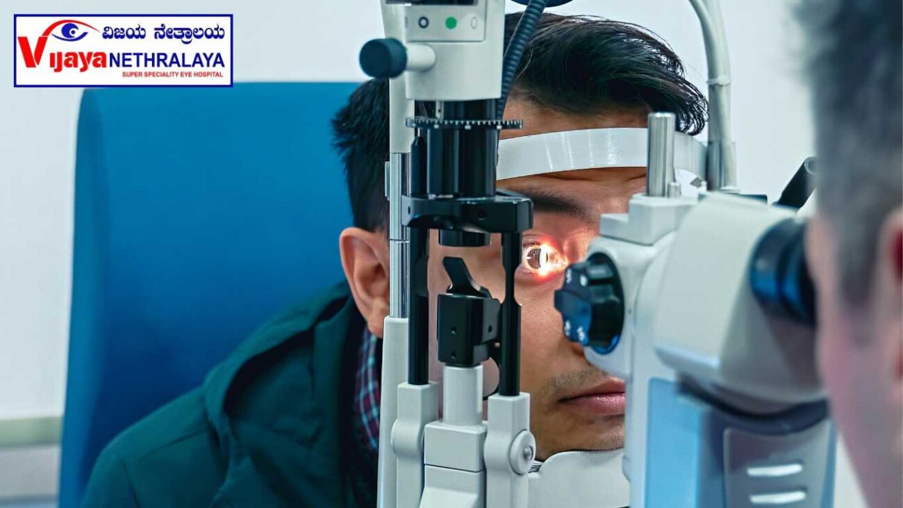 eye docter examining patient eyes after lasik surgery