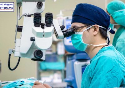 docter doing eye surgery of a patient in hopsital