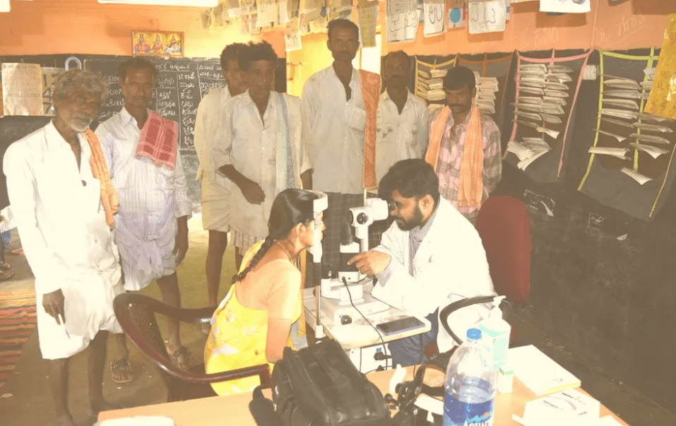 at Rural eye Checkup Camp by AKSHAYA TRUST the Charity wing of Vijaya Nethralaya