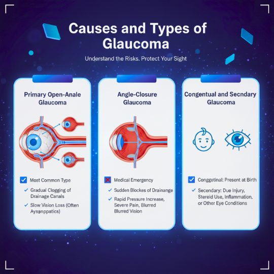 Causes and types of Glaucoma